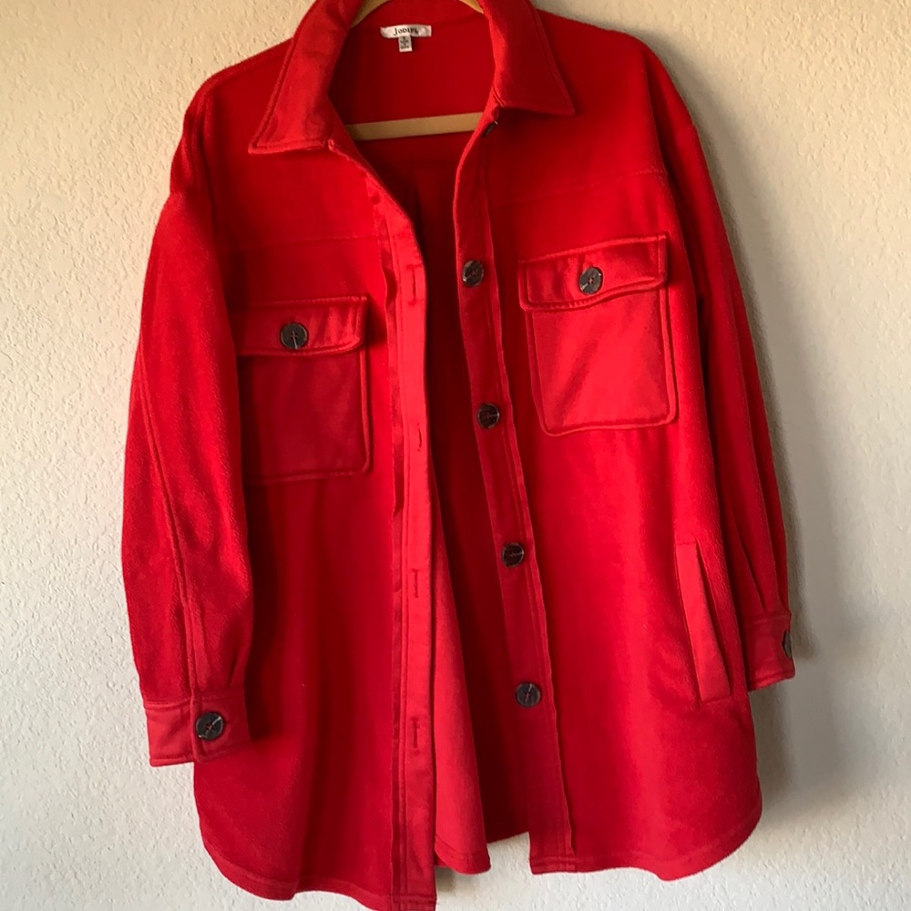 EUC Jacket Shacket in Red oversized size small